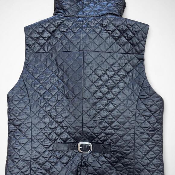 WHBM Black Quilted Faux Shearling Vest (Size M) - Picture 2 of 8